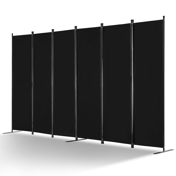 KFFKFF Space Separator, 6-Panel Privacy Barrier, Foldable Isolation Screen and Mobile Division Panel for Space Delineation, Independent Space Dividers for Workplace, Sleeping Area, Study Room, Dark