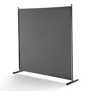 KFFKFF 6FT Room Divider, One-Panel Fabric Privacy Barrier, Segregation Partition for Rooms, Workspace, Sleeping Area, Grey