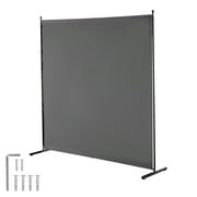 KFFKFF Space Separator, One-Panel Privacy Barrier, 6FT Indoor Privacy Shield, Segregation Partition for Rooms, Standalone Space Partition for Workspace, Sleeping Area, in Grey