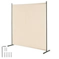 thumbnail image 1 of KFFKFF Space Separator, One-Panel Privacy Barrier, 6FT Indoor Privacy Shield, Segregation Partition for Space Division, Standalone Divider Panel for Workspace, Sleeping Area, Beige, 1 of 9