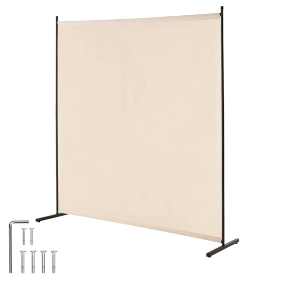 KFFKFF Space Separator, One-Panel Privacy Barrier, 6FT Indoor Privacy Shield, Segregation Partition for Space Division, Standalone Divider Panel for Workspace, Sleeping Area, Beige
