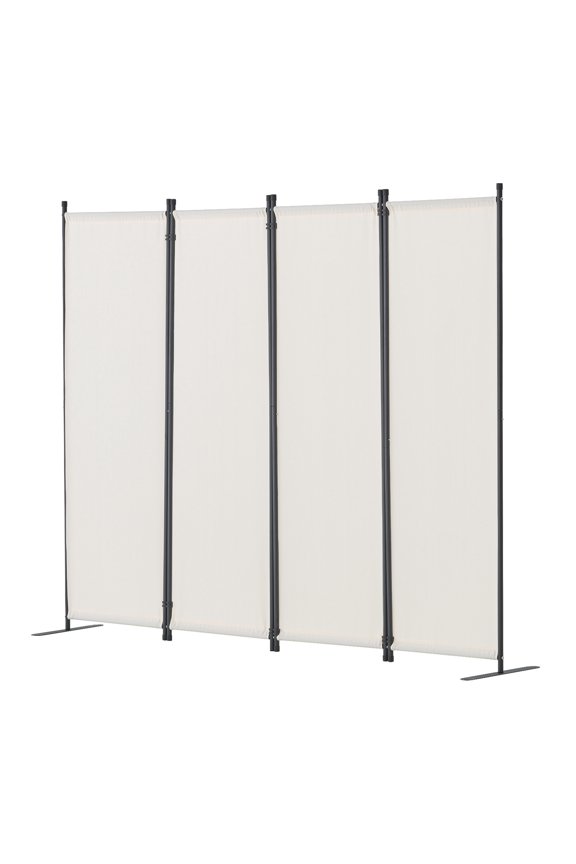 Space Separator, Quadruple Panel Folding Privacy Barriers, Cloth Segregation Screens for Workspace, Sleeping Area, Meal Space, Learning Zone, Self-supporting, Snowy