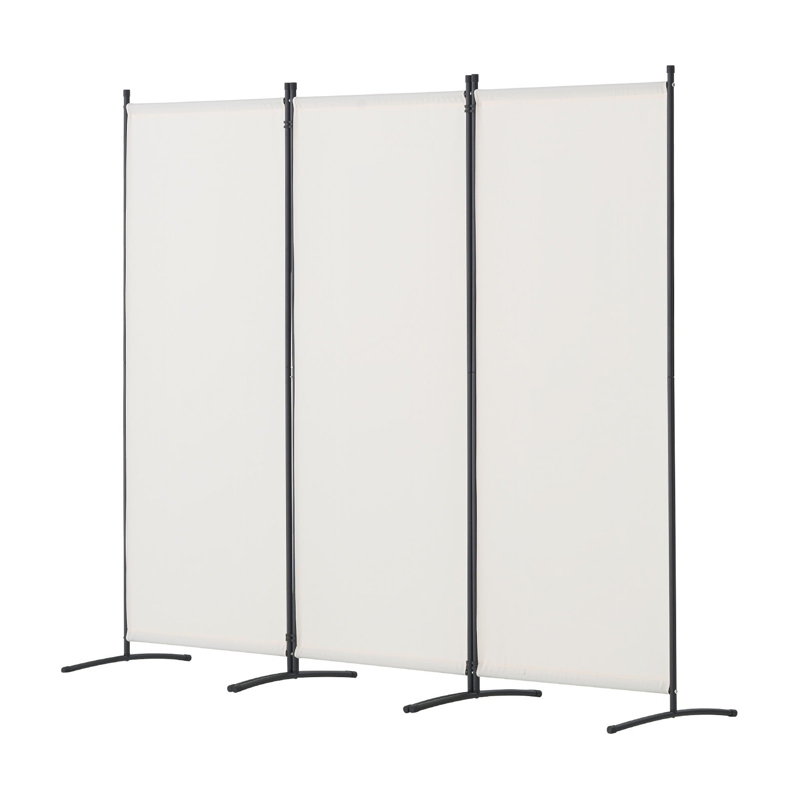 KFFKFF Space Separator, Tri-Panel Folding Privacy Barriers, Cloth Segregation Screens for Workspace, Sleeping Area, Meal Space, Study Room, Self-Supporting, Pale