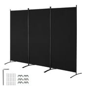 KFFKFF Space Separator, Tri-fold Privacy Barrier, Collapsible Seclusion Panel and Detachable Space Divider for Area Division, Self-standing Dividers for Workspace, Sleeping Area, Study Room, Ebony