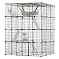 thumbnail image 1 of KFFKFF Spacious 4-Level Cat Habitat, Dimensions 41 x 41 x 55", Modular Steel Wire Feline Pen, Featuring 4 Entryways, Hammock, Inclined Walkways, Suitable for Indoor & Outdoor Exercise Area for Cats, 1 of 9