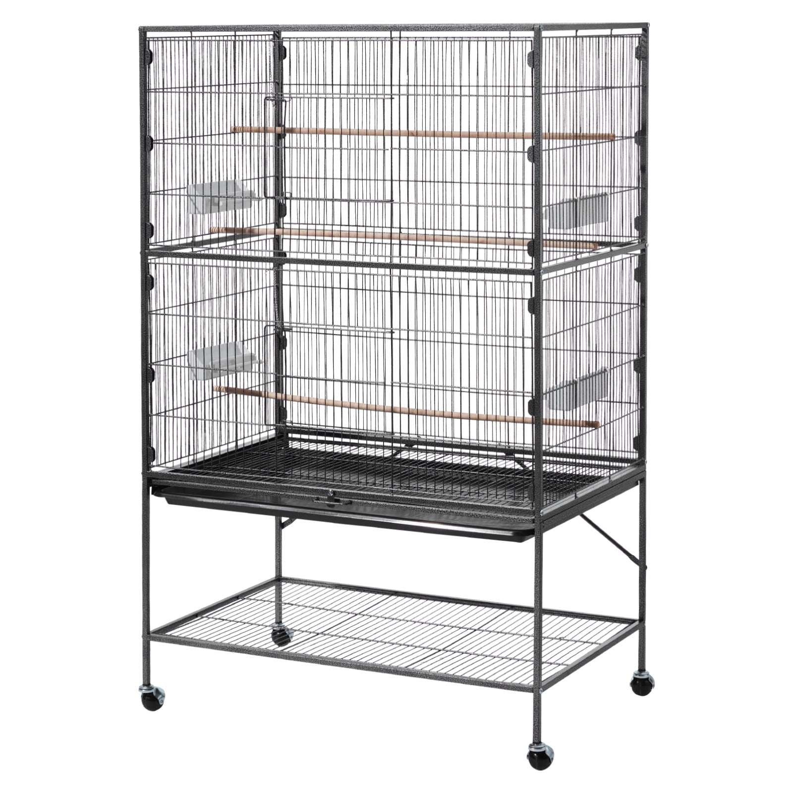 View of KFFKFF Spacious Bird Cage, 36.6 x 22.8 x 59.5 inch, Flat Top Design ...