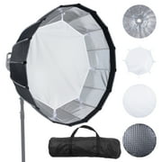 KFFKFF Spherical Light Diffuser, 33 in / 850 mm, Swift Set-Up and Fold-Down, Compact and Easy to Carry, Standard Bowens Attachment, 4 Illumination Modes, Suitable for Professional Photo Shoots