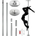thumbnail image 1 of KFFKFF Spinning and Static Dance Pole Kit, Detachable and Adjustable Height, 45mm Durable Stainless Steel, Ideal for Fitness and Exercise in Home or Gym, Silver, 1 of 9