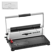 KFFKFF Spiral Coil Binding Equipment, Hand-operated Document Creator with 34-Hole Binding for 120 Pages, Punching Binder with Flexible 3/16" - 9/16" Coil Binding Spines and Side Margin