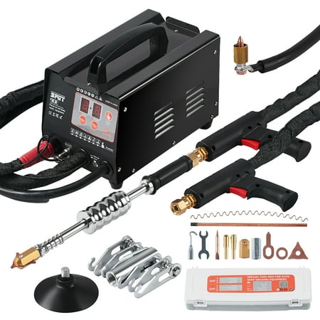 KFFKFF Spot Welding Dent Removal Tool, 3KW Stud Welding Dent Fix Kit with Dual Welding Torches, Auto/Manual Operation & 7 Settings, 110V Vehicle Body Spot Welding Dent Fixing Device for Car