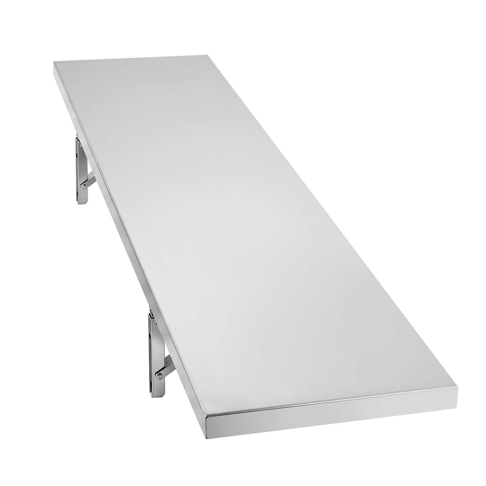 KFFKFF Stainless Steel Foldable Wall Shelf 12" x 72", Durable Commercial Shelving with Brackets, 300 lbs Load Capacity, Easy Maintenance, Ideal for Kitchens, Restaurants, and Garages
