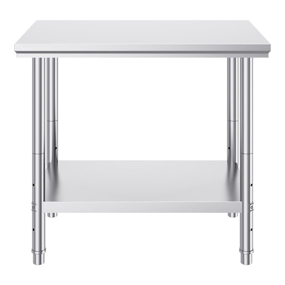 KFFKFF Stainless Steel Prep Table, 900x600x800 mm, 700 lbs Weight Capacity, Durable Metal Workbench with Adjustable Height Levels, Versatile Workstation for Kitchen, Garage, Restaurant,or Outdoor Use