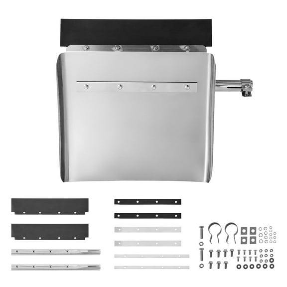 KFFKFF Stainless Steel Quarter Fenders for Semi Trucks, 24" x 24" Truck Fenders with Tube Bracket and Mounting Hardware, 1 Pair Right & Left Set, Compatible with Freightliner and Peterbilt