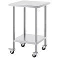 thumbnail image 1 of KFFKFF Stainless Steel Work Table, 24 x 24" Commercial Kitchen Workstation, 700 LBS Equipped with 4 Casters, 3 Height Settings, Robust Food Preparation Table for Restaurant Use, 1 of 8
