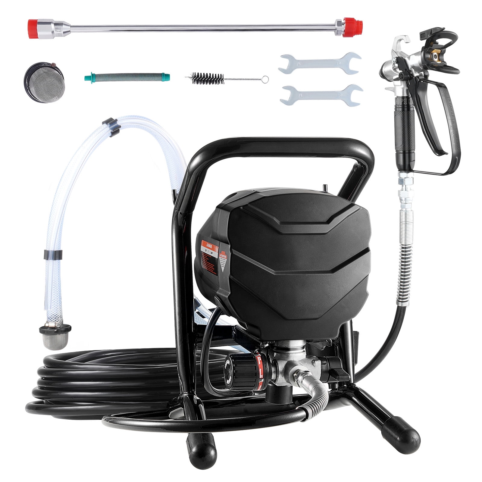 KFFKFF Stand-Mounted Paint Sprayer, 650W Energy-Efficient Sprayer, 3000PSI Electric Paint Dispensing Gear with Extendable Rod and Maintenance Implements for Interior and Exterior Furniture, Barriers