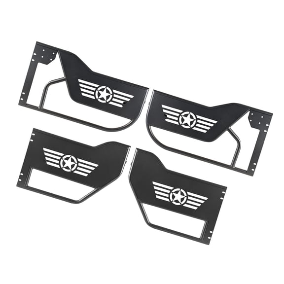 KFFKFF Steel Tubular Half Doors with Side Mirrors and Storage Bag, Compatible with 2018-2026 Jeep Wrangler JL JLU & Gladiator JT 4XE, Front & Rear Off-Road Doors