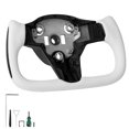 thumbnail image 1 of KFFKFF Steering Wheel for 2016-2023 Tesla Model 3, Carbon Fiber D-Shaped Flat-Bottom Design with Heating Feature, Leather Grip with Textured Non-Slip Surface, Replacement Accessory for Model 3, White, 1 of 9