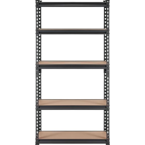 KFFKFF Storage Rack, 5-Level Adjustable, Supports 2000 lbs, Robust Garage Metal Shelves Organizer, Black, Dimensions 30" L x 12" W x 60" H, Suitable for Kitchen, Pantry, Basement, Bathroom, Laundry
