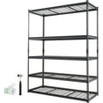 thumbnail image 1 of KFFKFF Storage Rack System, 5-Level Adjustable, Supports up to 2000 lbs, Robust Garage Metal Wire Organizer Unit, Black, 1 of 9