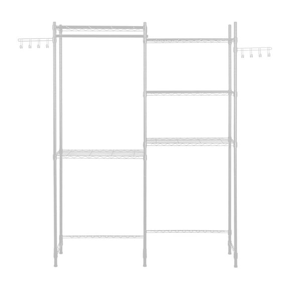 KFFKFF Storage Racks Above Washer and Dryer, 5-Level Clothes Drying Stand with Hanging Rod and Hooks, Dual Row Adjustable Space Optimizer, Ideal for Laundry Room Storage & Arrangement, White