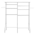 thumbnail image 1 of KFFKFF Storage Racks Above Washing Machine and Dryer, 6-Level Clothes Drying Stand with Hanging Rod and Hooks, Dual Row Adjustable Space-Efficient Shelves, Ideal for Laundry Room Organizing, White, 1 of 9
