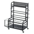 thumbnail image 1 of KFFKFF Storage Stand for Yoga Mats, Domestic Exercise Gear Arrangement Tool, Steel Construct with Powder Coating, Yoga Mat Carrier with Hooks & Casters, Storage Stand for Weights, 1 of 9