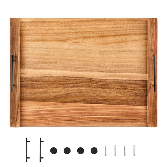 KFFKFF Stovetop Board Cover, Suitable for Gas and Electric Burners, Acacia Wood Chopping Board with Grips, RV Cooktop Cover/Kitchen Sink Cover for Extra Counter Space & Tray, Organic