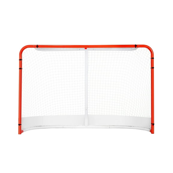 KFFKFF Street Hockey Goal, Durable Steel Frame for Indoor/Outdoor Use, Standard Pro Training Hockey Set, Quick Setup Portable Net, 72" x 48", White/Red