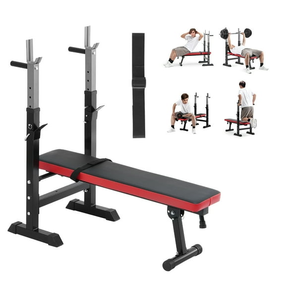 KFFKFF Strength Training Bench, Modifiable Workout Bench for Comprehensive Body Exercise, 400lbs Capacity Home Gym Fitness Bench, Rapid Foldable and Adjustable Weight Lifting Bench