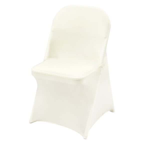 KFFKFF Stretch Spandex Folding Chair Covers, Universal Fit, Washable Protective Slipcovers for Events, Celebrations, Dining, Weddings, Parties, and Banquets (30PCS Ivory White)