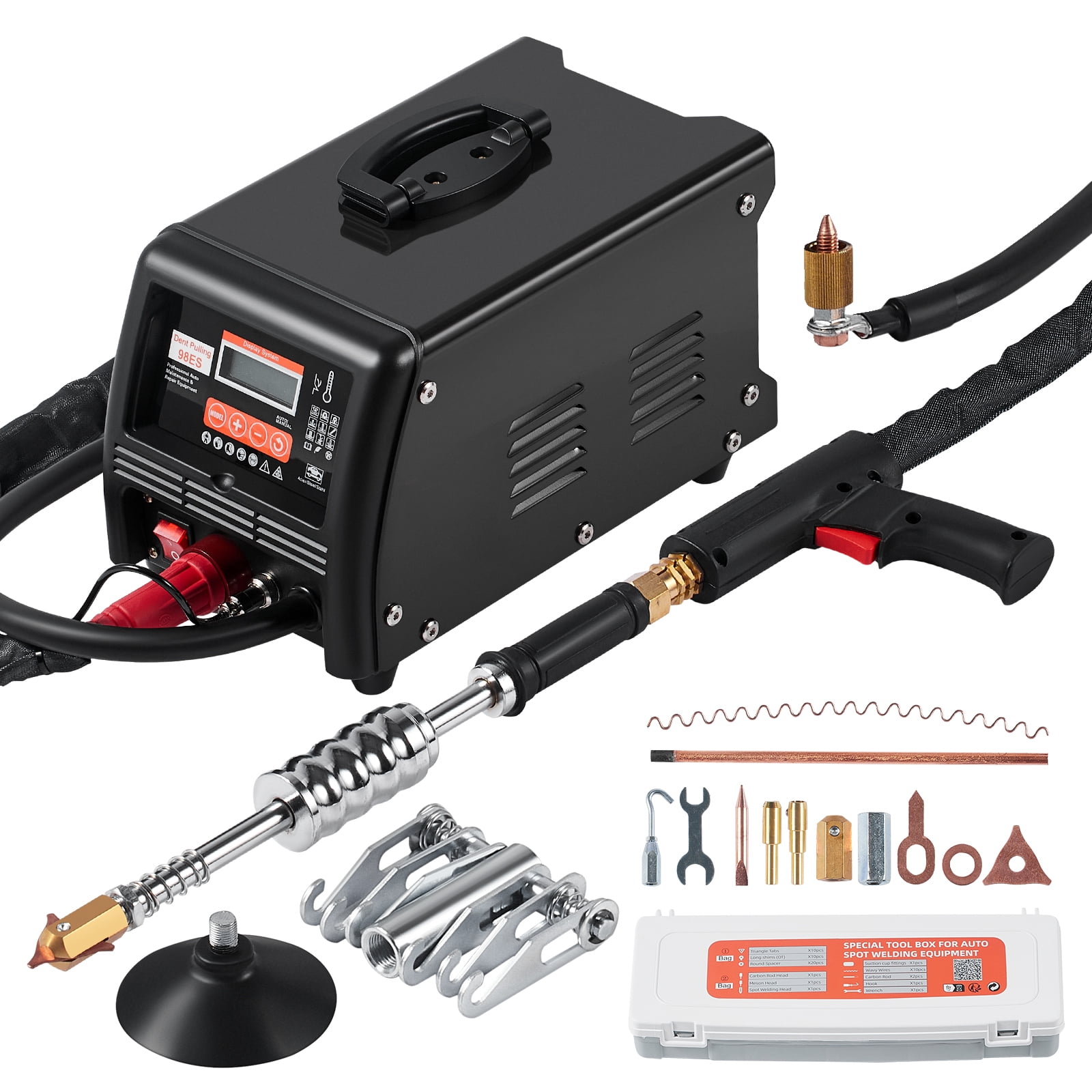 KFFKFF Stud Welding Dent Repair Set, 3KW Spot Welding Dent Extractor with Auto/Manual Welding & 9 Flexible Modes, 110V Vehicle Body Spot Welding Dent Extractor Device for Automobile,Truck Dent Fixing