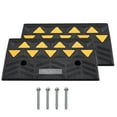 thumbnail image 1 of KFFKFF Sturdy Rubber Ramp Set of 2, Elevates 5" with Robust 33069 lbs/15 T Load Capacity, Threshold Ramps for Driveways, Designed with a Secure Grid Framework for Vehicles, Wheelchairs, Bicycles, 1 of 9