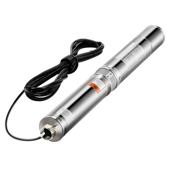 KFFKFF Submersible Pump for Deep Wells, Output Power of 1.5 HP, Voltage of 115V, Flow Rate of 31.7 GPM, Head Reach of 276 ft, Equipped with 32.81 ft Cord, Constructed from Stainless Steel
