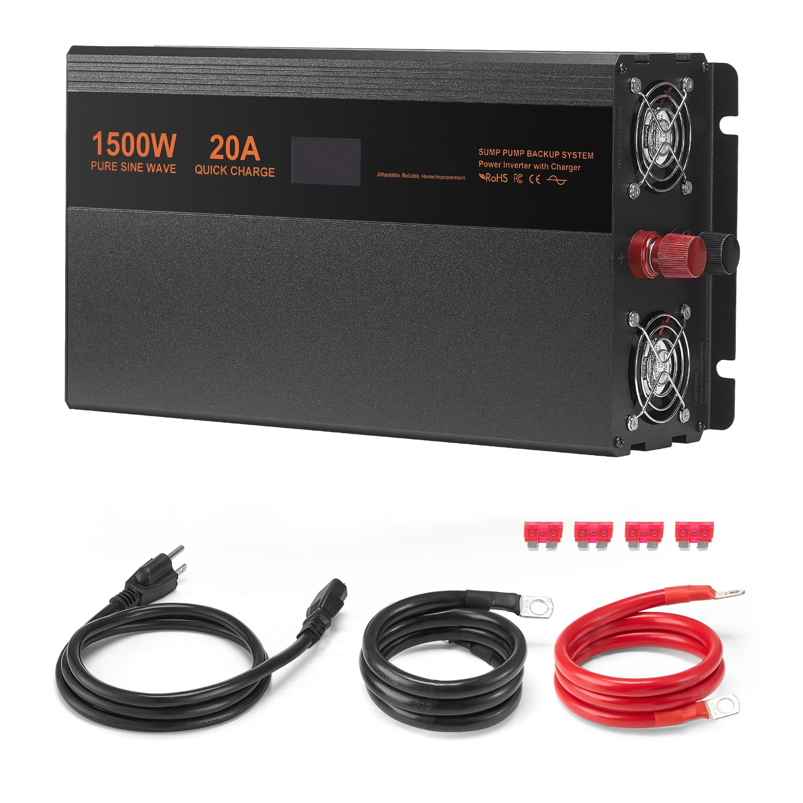 KFFKFF Sump Pump Battery Backup System, 1500W, Automatically Switches ...