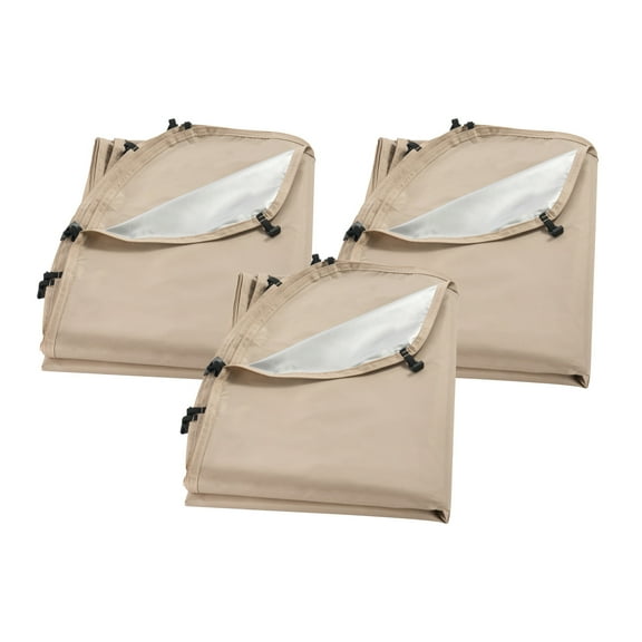 KFFKFF Sun Shade Sail Canopy Covers, Compatible with 12 x 11 ft Screen House Tent, UV Protection, 5.51 x 4.59 ft Durable 300D Oxford Fabric with Silver Coating, Set of 3 (Tent Not Included)