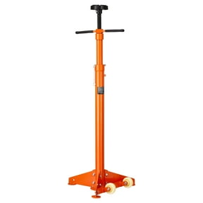 KFFKFF Support Stand for Underhoist, Capacity of 3/4 Ton, Adjustable Height from 38.4 to 75.4 in, Equipped with Bearing Mounted Spin Handle, Self-Locking Threaded Screw, Dual Wheels