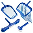 thumbnail image 1 of KFFKFF Swimming Pool Cleaning Kit with 2 Interchangeable Brush Heads (20-Inch / 5.5-Inch) and 2 Skimmer Nets, 4-in-1 Tools Set for Inground and Above Ground Pools, No Poles Included, 1 of 9