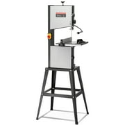 KFFKFF Tabletop Band Saw, 10-Inch, Two-Speed 560 & 1100 RPM, 370W 1/2HP Engine, with Metallic Base, Illumination, Barrier, and Angle Measure for Wood, Aluminum, Plastic Handicraft