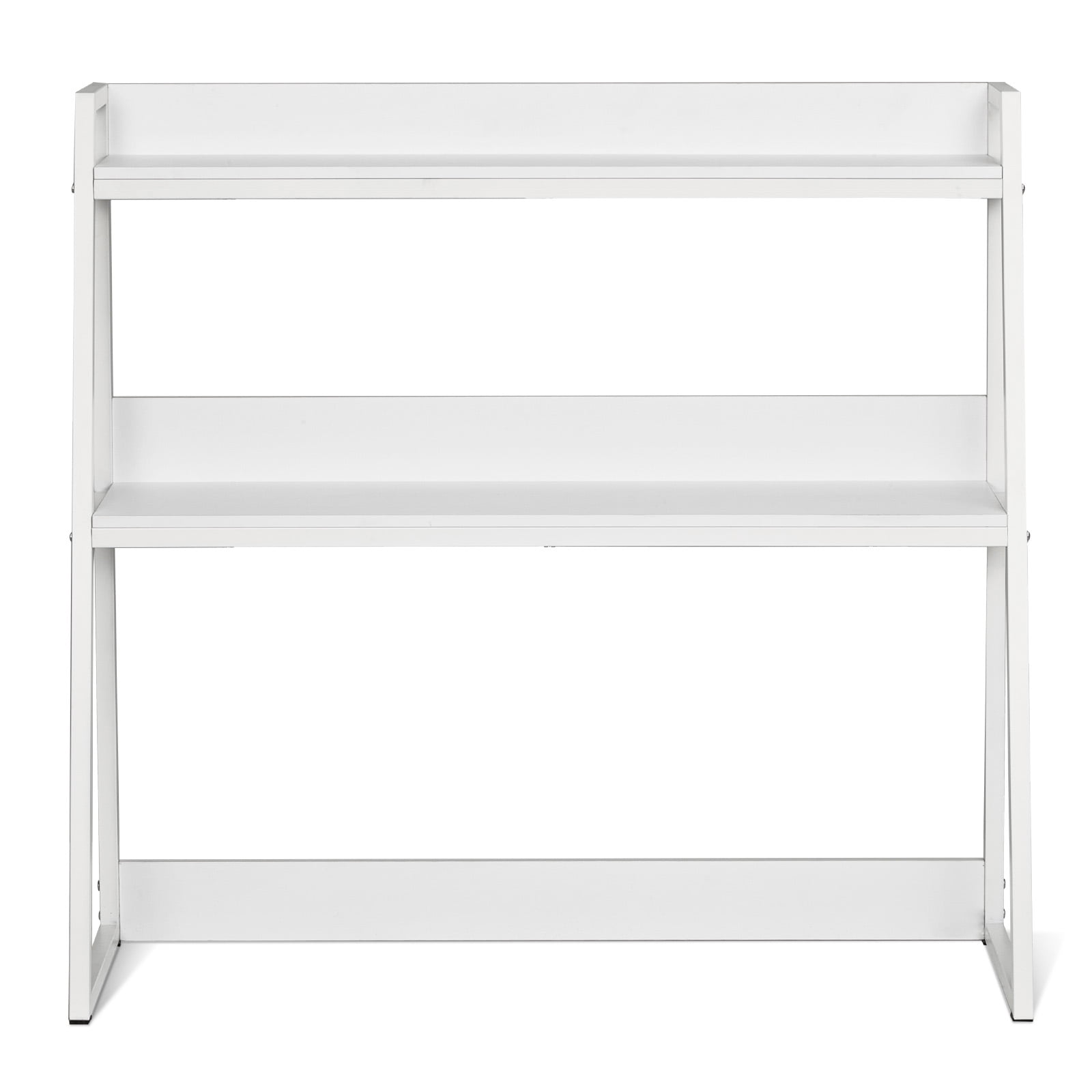KFFKFF Tabletop Storage Racks, 2-Layer Desk Storage Solution, Holds up to 66lbs, 37.4" x 12.6" x 35.4", Office Desk Display Rack with Anti-Skid Foot Pads