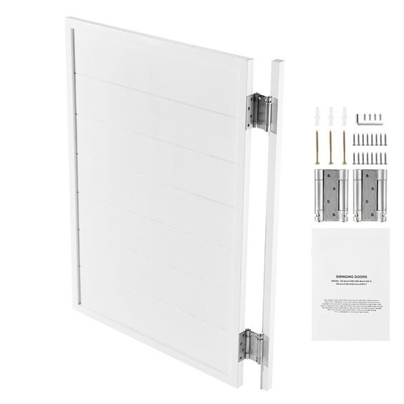 KFFKFF Tavern Gates, Dimensions 32"W x 42"H, Single Swing Indoor Cafe Doors, Square Pattern Superior Pine Wood, Comes with Hinges & Assembly Kit, Simple Installation