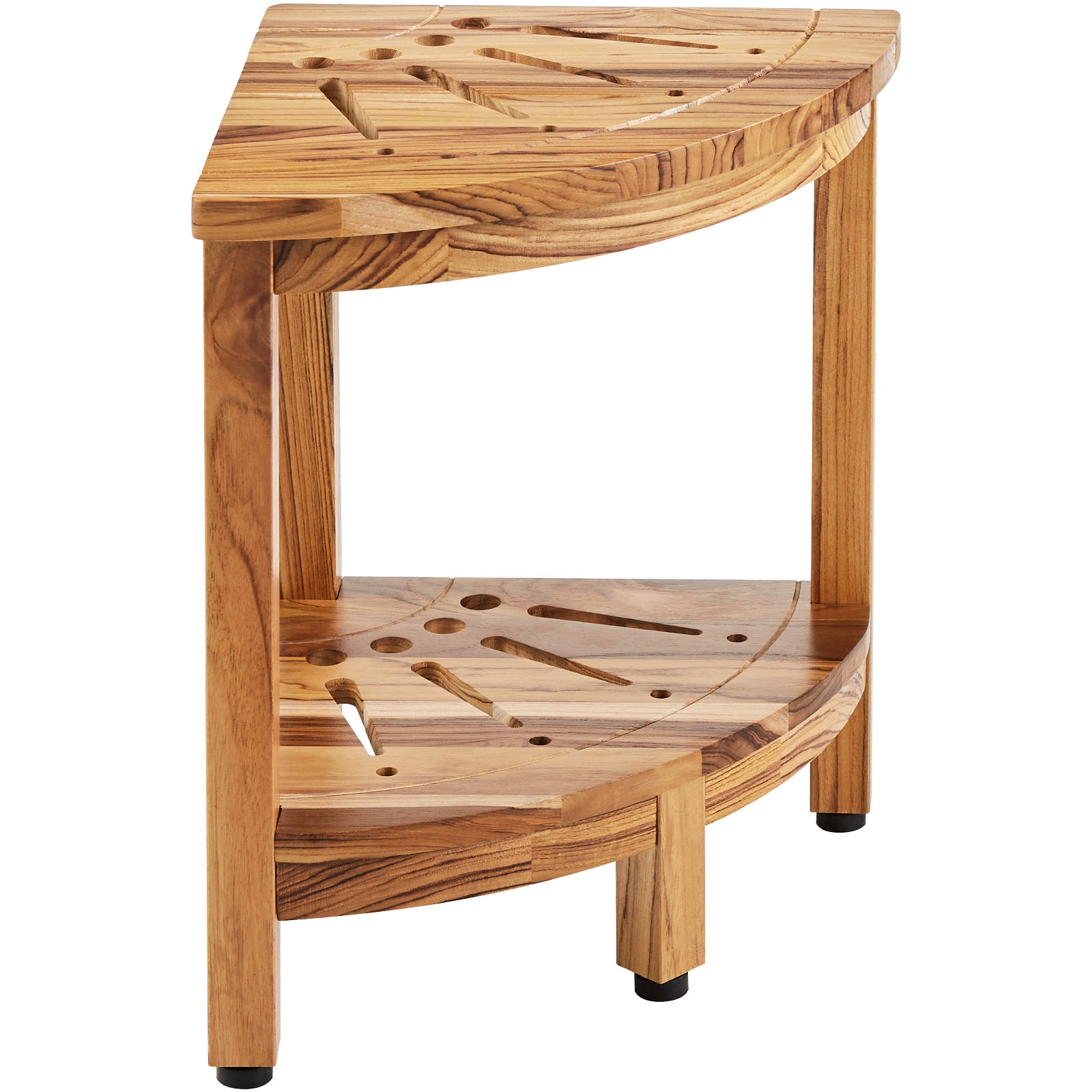 KFFKFF Teak Corner Shower Seat, 17" Tall, 12" Corner Radius, Crafted ...