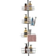 thumbnail image 1 of KFFKFF Tension Rod Shower Caddy, Adjustable from 56" to 114", with Durable Load-Supporting Tray, Versatile Shower Tension Rod Resistant to Rust,Suitable for Bathrooms & Restrooms, 1 of 9