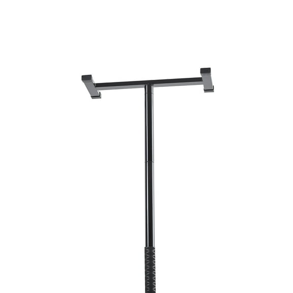 KFFKFF Tension-Supported Transfer Rod, Bathroom Safety Rail with Non-Slip Curved Grip, 300 Lbs Weight Limit Stability Column for Seniors, Suitable for 7-10 Ft Ceiling Heights, Black