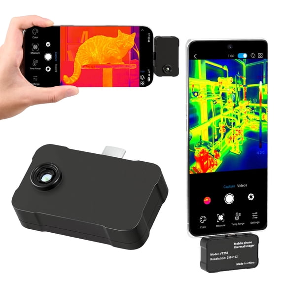 KFFKFF Thermal Imaging Camera for Android & iOS, 512 x 384 High Resolution, 25HZ Refresh Rate Infrared Imager for Smartphones and Tablets, 256 x 192 IR Resolution