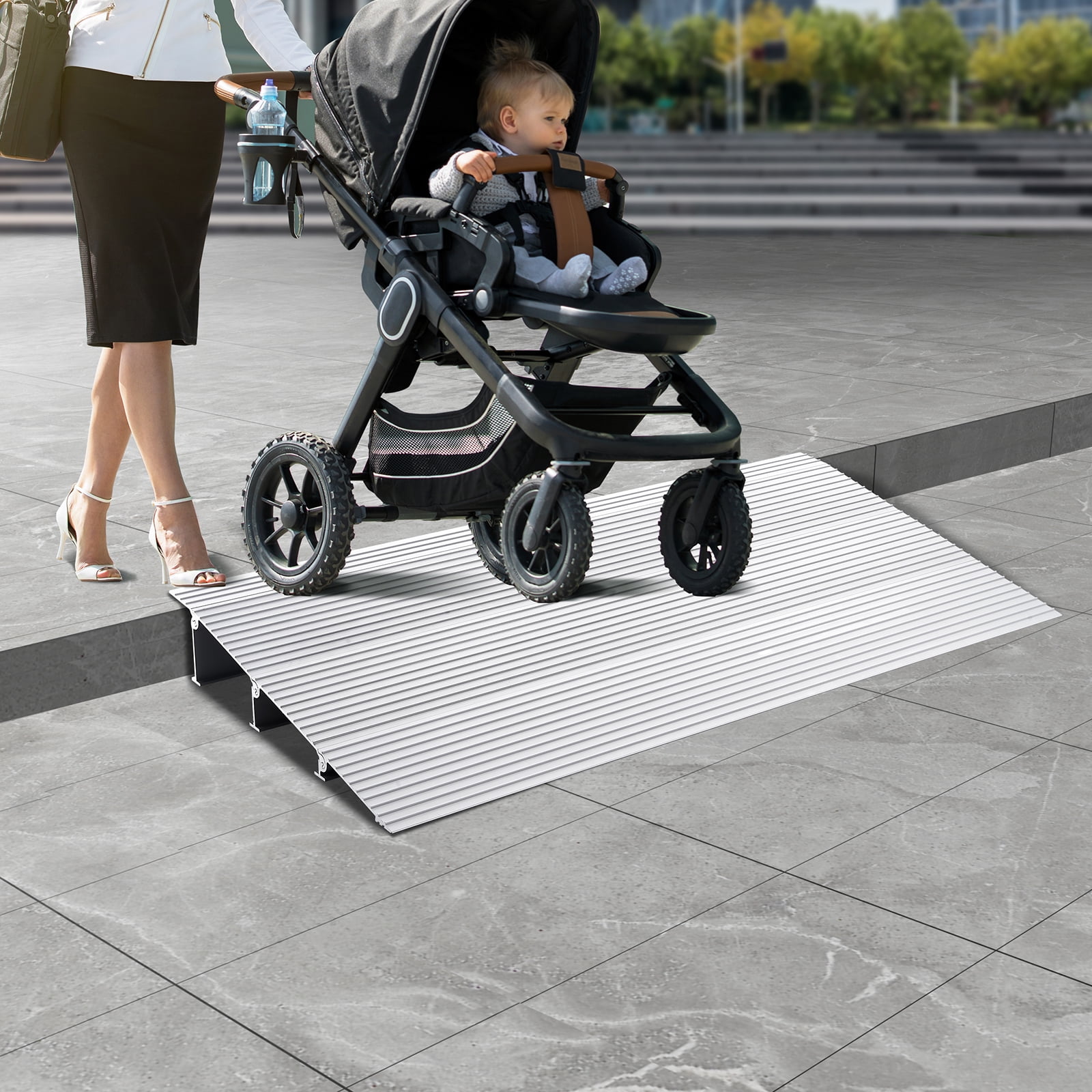 KFFKFF Threshold Ramp Aluminum Door Ramp 3" Rise 800 lbs for ...