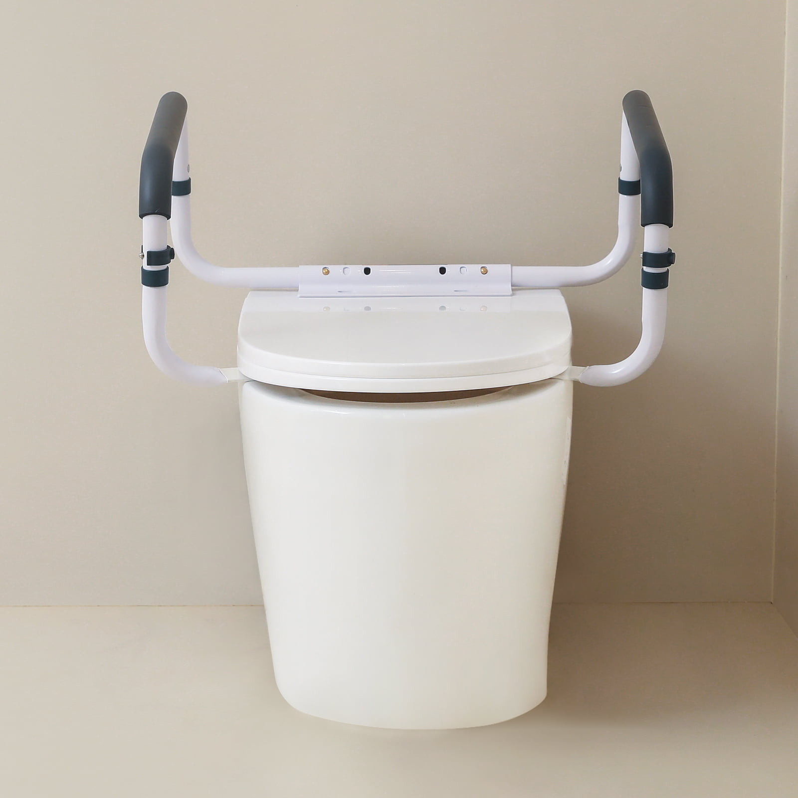 KFFKFF Toilet Safety Rail Seat Frame for Elderly Adjustable Handrail Grab Bar