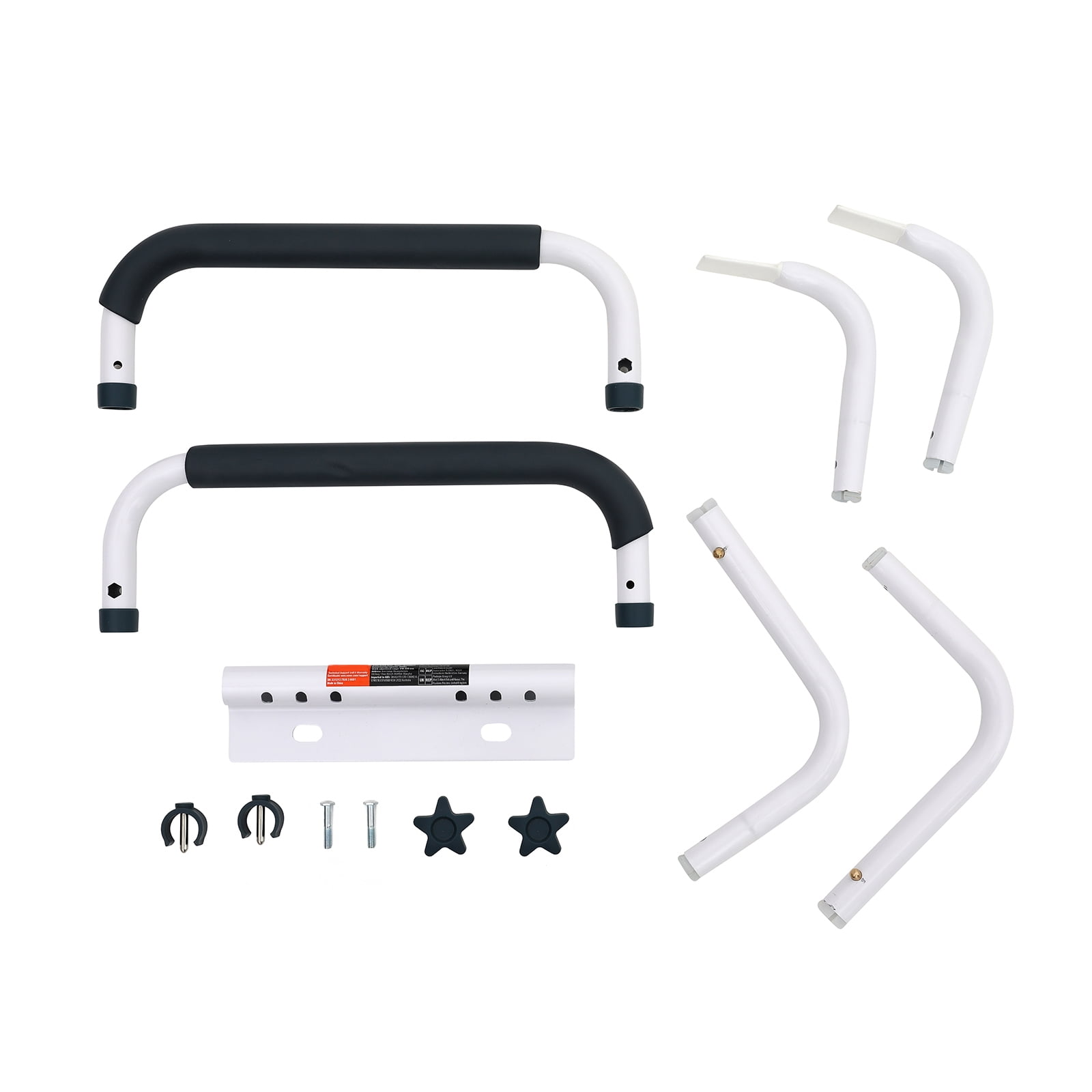 KFFKFF Toilet Support Rail, 300LBS Support Toilet Seat Framework, Width Adjustable to Suit Various Toilets, Simple Set-Up, Toilet Grip Bars with Cushioned Armrests for Elderly, Disabled