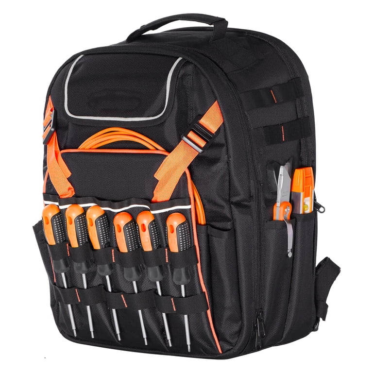 Tool Bag Technician Laptop Backpack SuperHandy 17 Inch Water-Resistant Tech  Backpack  Multiple Compartments Laptop Bag