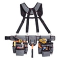 thumbnail image 1 of KFFKFF Tool Belt with 22 Pockets and Adjustable Suspenders, Heavy-Duty Utility Belt for Electricians, Carpenters, and Construction Workers, Adjustable Waist Size 32 to 68 Inches, 1 of 9