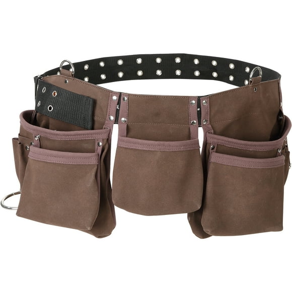 KFFKFF Tool Belt Carpenter Construction Tool Pouch 13 Pockets 29"-54" Waist Size